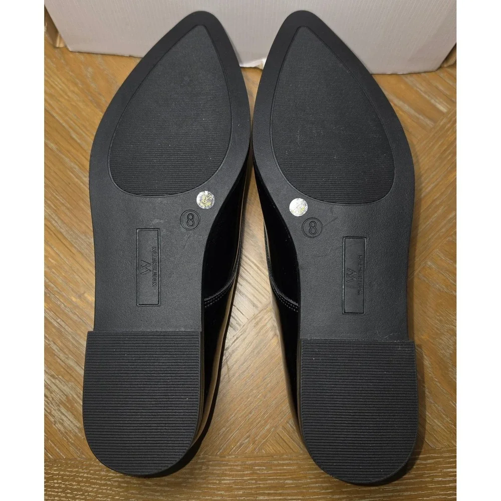 Worthington Ingalls Mens Black Shiny Pointed Toe Dress Memory Foam Shoes 8M New